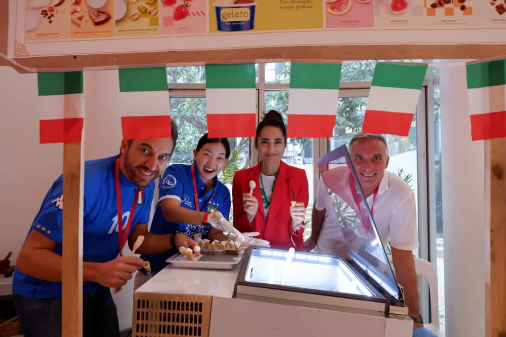 tasting some homemade Italian gelato