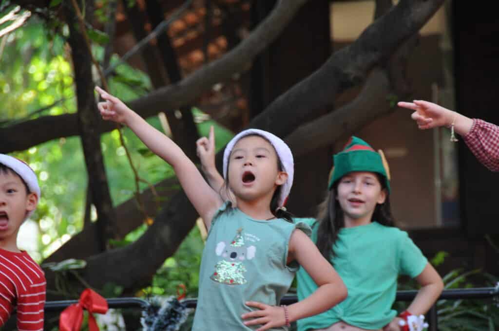 kids are dancing International School Christmas Performance 2023