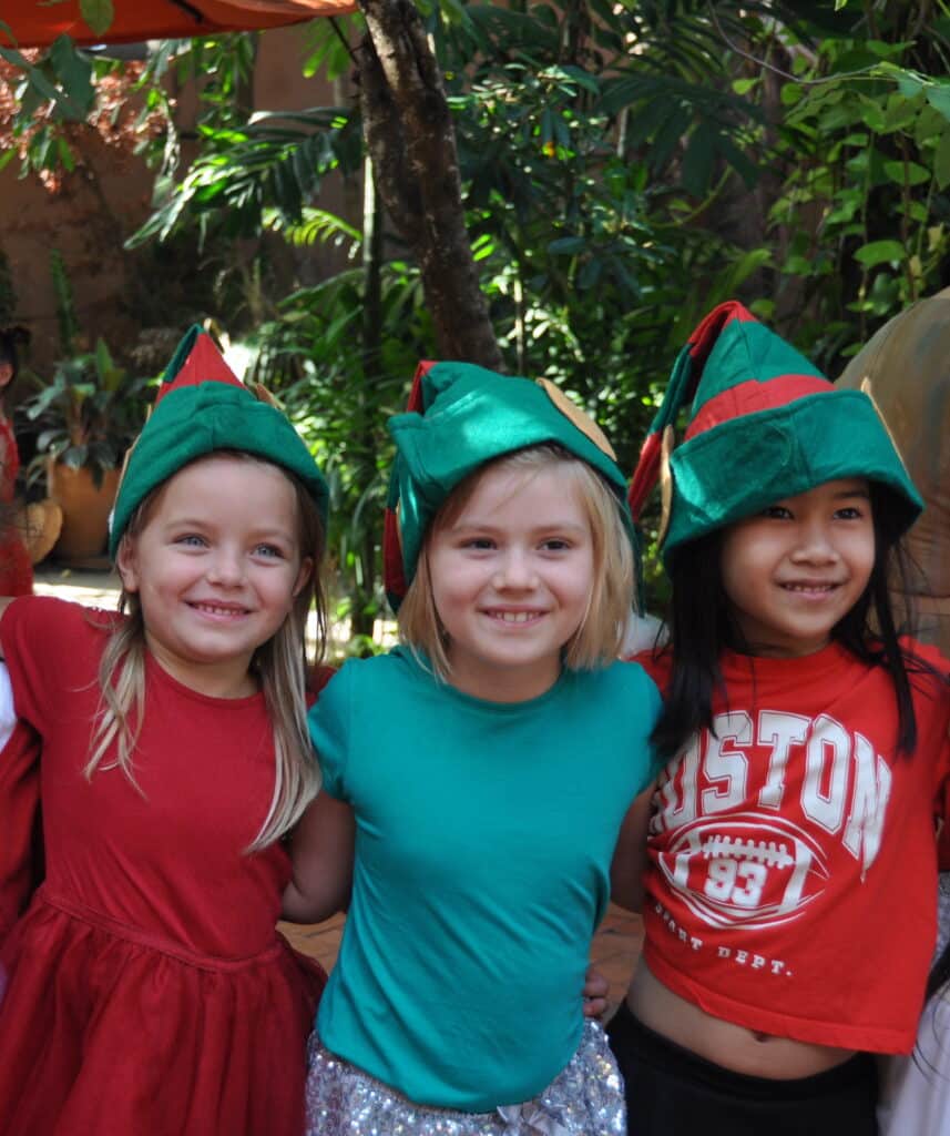 kids having fun joining International School Christmas Performance 2023